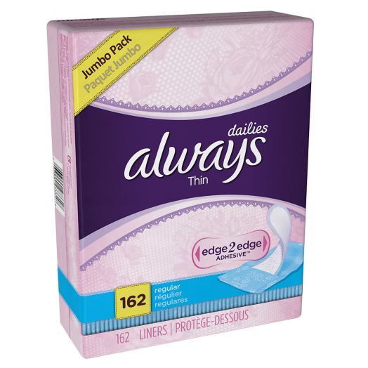 Always Thin Dailies Wrapped Liners, Regular Unscented