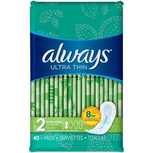 Always Ultra Thin Pads, Long Super without Wings Unscented
