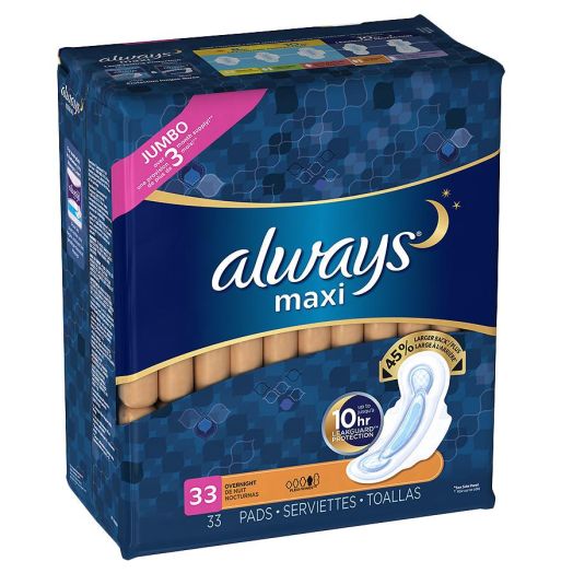 Always Maxi Pads Overnight with Flexi-Wings