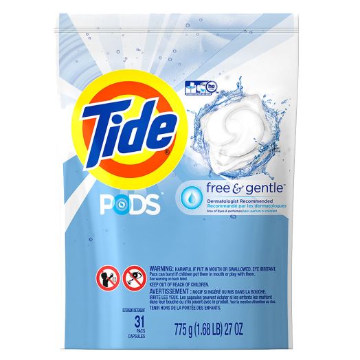 Tide PODS Free & Gentle Laundry Detergent Pacs Unscented