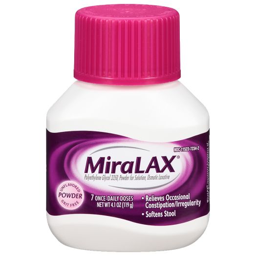 MiraLAX 7 dose powder laxative- Polyethylene Glycol 3350 (PEG 3350) Unflavored