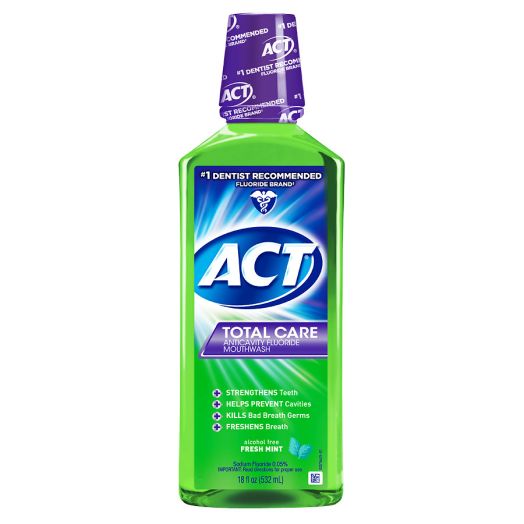 ACT Total Care Anticavity Fluoride Mouthwash Alcohol Free Fresh Mint