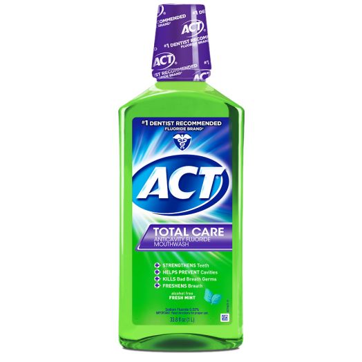 ACT Total Care Anticavity Fluoride Mouthwash Alcohol Free Fresh Mint