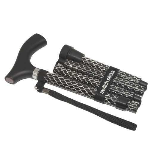 Switch Sticks Folding Walking Cane Engraved Soiree