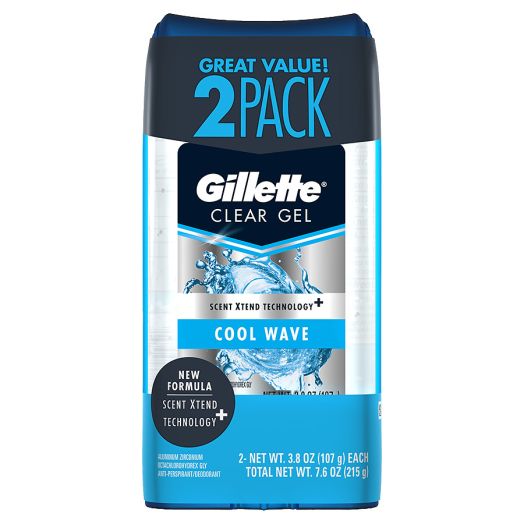 2-Pack Gillette Anti-Perspirant Deodorant Clear Gel Cool Wave