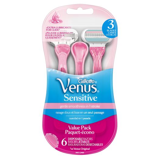 Gillette Venus Women's Disposable Razor, Sensitive