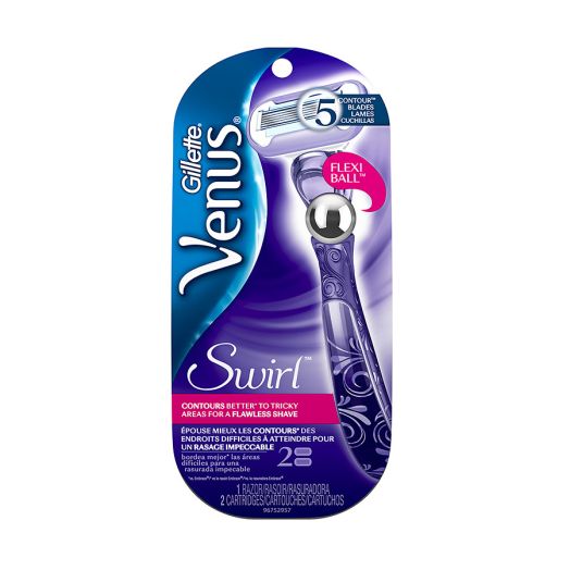 Gillette Venus Swirl Women's Razor Handle with 2 Blade Refills