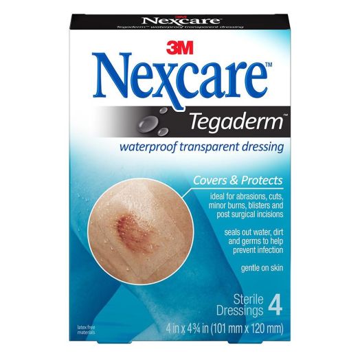Nexcare Tegaderm Waterproof Transparent Dressing 4x4-3/4 inch