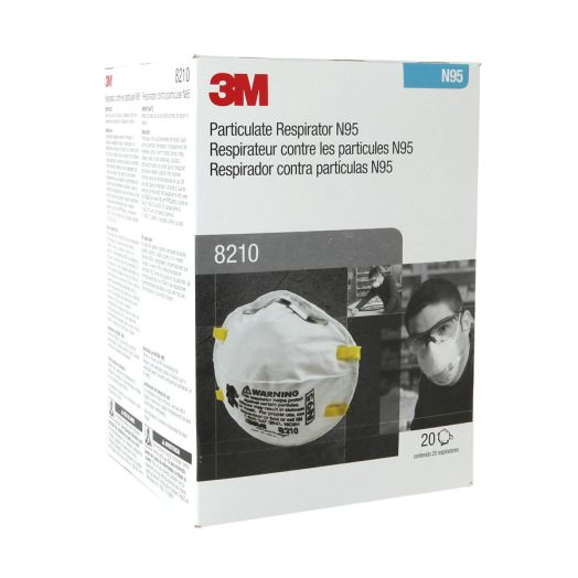 3M 8210 N95 Particulate Respirator Face Mask - 20 masks per box 