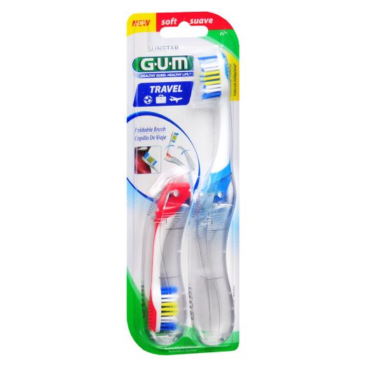 G-U-M Folding Travel Toothbrush, Soft Assorted