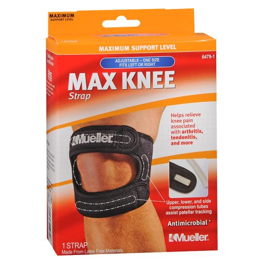 Mueller Sport Care Max Knee Strap, Maximum Support, Model 6479 One Size Black