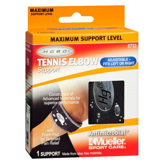Mueller Sport Care Tennis Elbow Support, Maximum Support, Model 6733 One Size Black