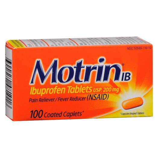Motrin IB Ibuprofen Pain Reliever/Fever Reducer Caplets