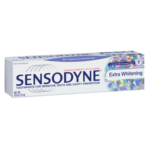 Sensodyne Extra Whitening Toothpaste for Sensitive Teeth & Cavity Prevention
