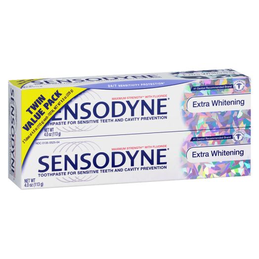 Sensodyne Extra Whitening Toothpaste for Sensitive Teeth & Cavity Prevention