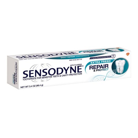 Sensodyne Toothpaste for Sensitive Teeth & Cavity Protection, Repair & Protect Extra Fresh