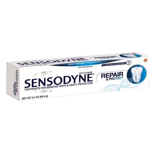 Sensodyne Toothpaste for Sensitive Teeth & Cavity Protection, Repair & Protect