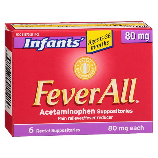 FeverAll Infant Suppositories 80mg