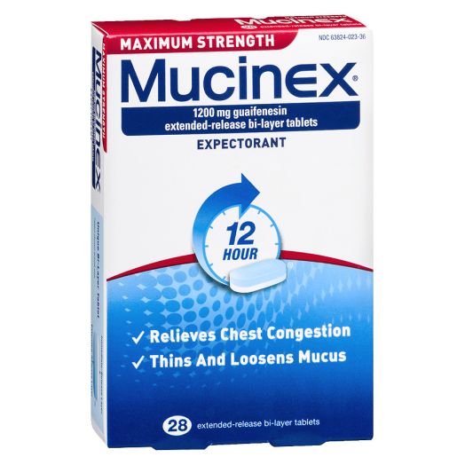 Mucinex Maximum Strength Expectorant, Extended-Release Bi-Layer Tablets, 1200 mg