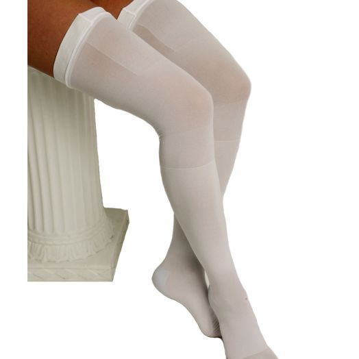 ITA-MED Graduated Compression Thigh Highs Anti-Embolism Compression 18 mmHg White,White