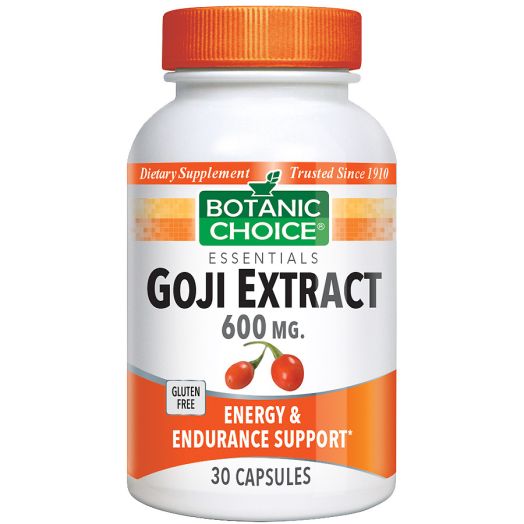 Botanic Choice Goji Extract 600 mg Dietary Supplement Capsules