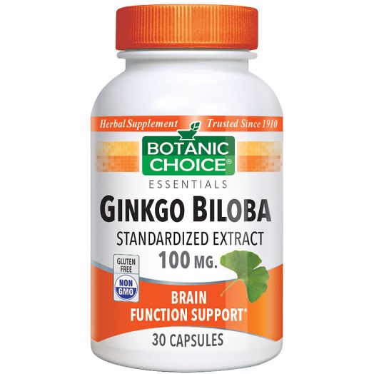 Botanic Choice Ginkgo Biloba Extract 100 mg Herbal Supplement Capsules