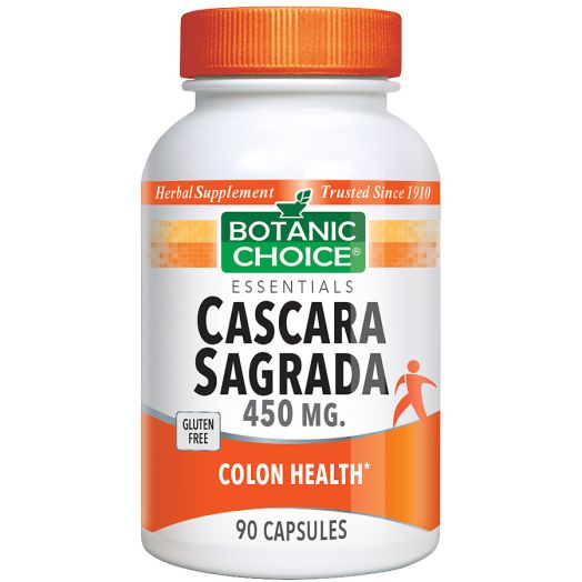 Botanic Choice Cascara Sagrada 450 mg Herbal Supplement Capsules