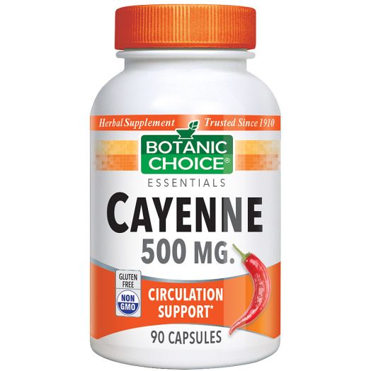 Botanic Choice Cayenne 500 mg Herbal Supplement Capsules