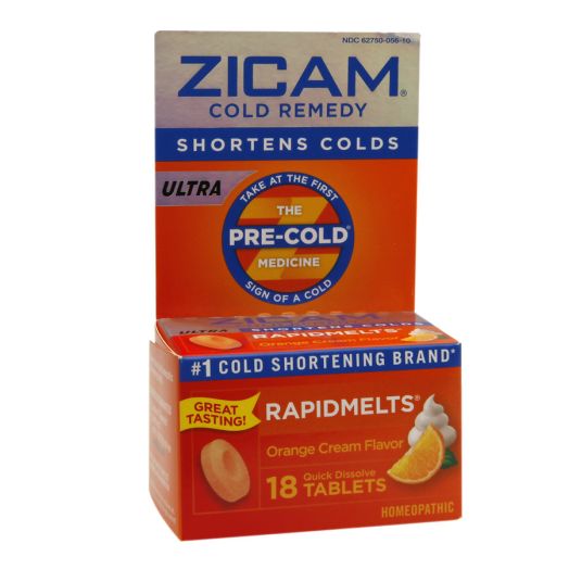 Zicam Ultra Cold Remedy Bi-Layer RapidMelts Quick Dissolve Tablets Orange Cream Flavor