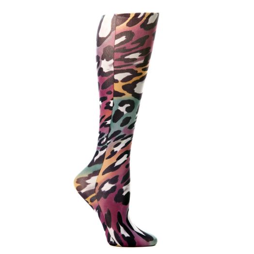 Celeste Stein Rainbow Leopard 15-20 mmhg Compression Sock Multi