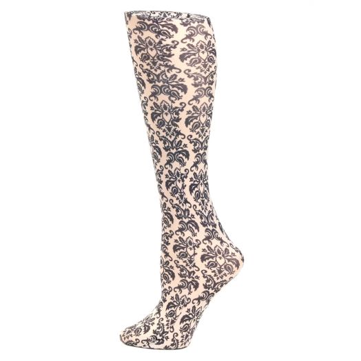 Celeste Stein Victorian Damask 8-15 mmhg Compression Sock Nude