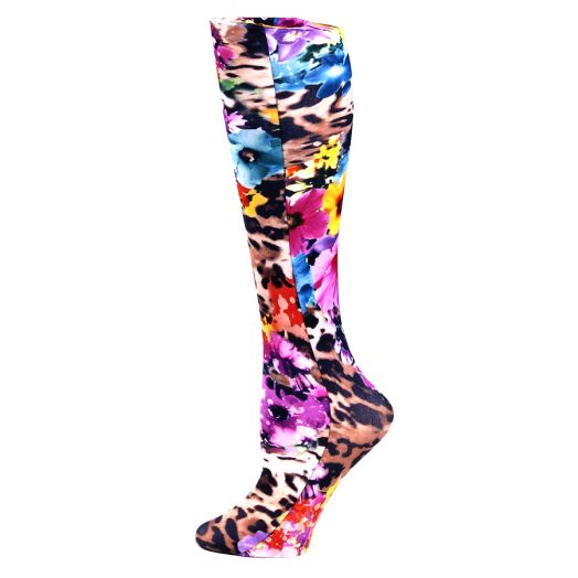 Celeste Stein Leopard Flowers 15-20 mmhg Compression Sock Multi