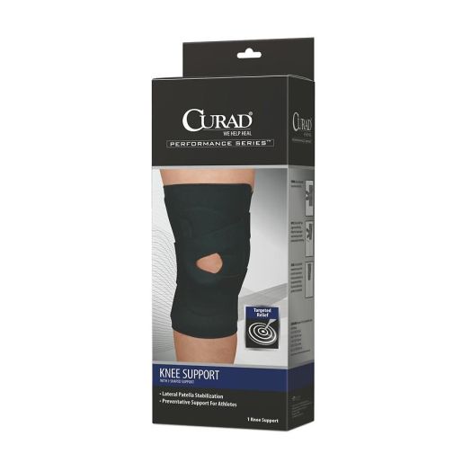 Curad Knee Support Neoprene J-Shape, Right X-Large Black