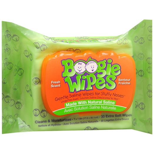 Boogie Wipes Gentle Saline Wipes for Stuffy Noses Fresh Scent