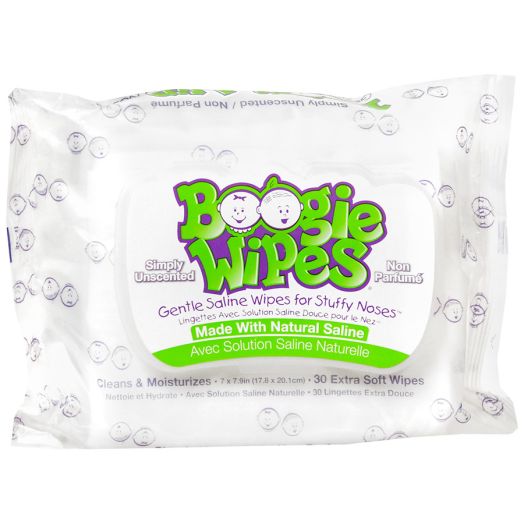 Boogie Wipes Gentle Saline Wipes for Stuffy Noses Simply Unscented