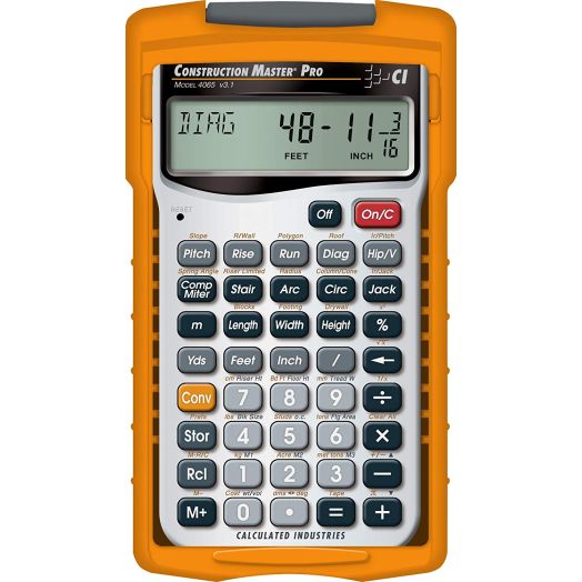 Calculated Industries 4065 Construction Master Pro Advanced Construction Math Feet-inch-Fraction Calculator for Contractors, Estimators, Builders, Framers, Remodelers, Renovators and Carpenters