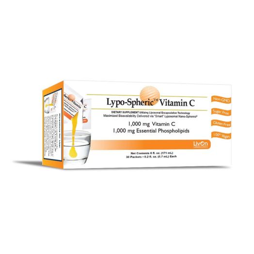 Lypo-Spheric Vitamin C , 0.2 fl oz. - 30 Packets | 1,000 mg Vitamin C Per Packet | Liposome Encapsulated for Maximum Bioavailability | Professionally Formulated | 100% Non-GMO, Ultra-Potent Vitamin C | 1,000 mg Essential Phospholipids Per Packet