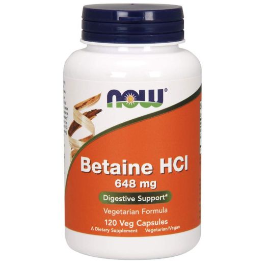 NOW Betaine HCl 648 mg,120 Capsules