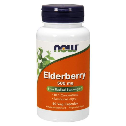 NOW Elderberry 500 mg,60 Veg Capsules