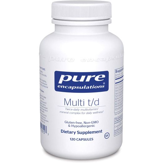 Pure Encapsulations - Multi T/D - Hypoallergenic Multivitamin/Mineral Formula Providing a Concentrated Core of Nutrient Essentials - 120 Capsules