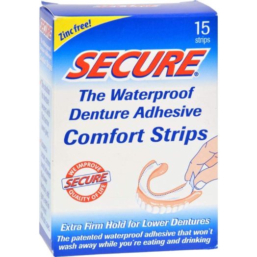 Secure Denture Adhesive, 15 pc, Pack of 3