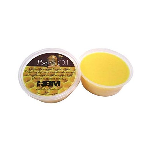 Bee's Oil Salad Bowl and Wood Conditioner and Preservative - 8 Oz. Tub Food Safe Beeswax - Holland Bowl Mill