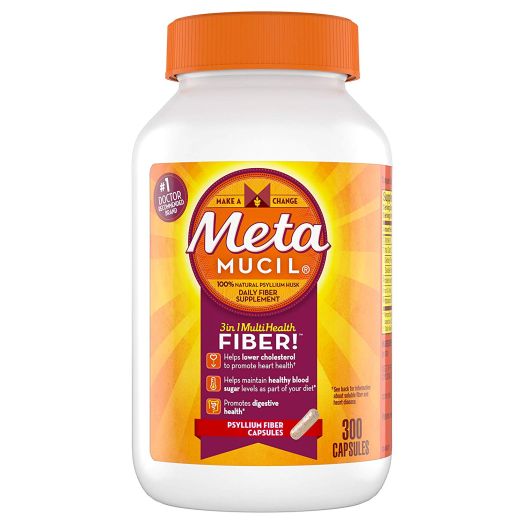 Metamucil Multi-Health Psyllium Fiber Supplement Capsules, 300 ct