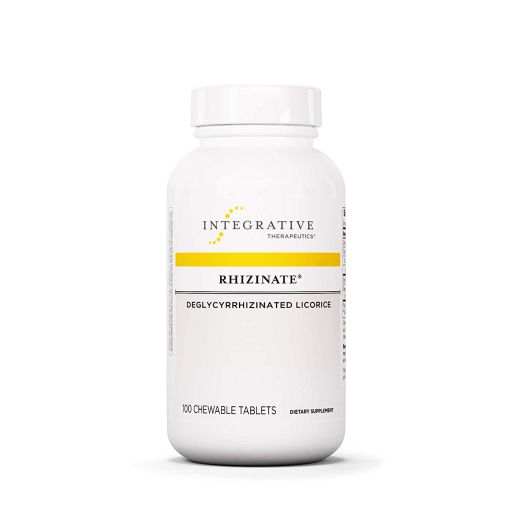 Integrative Therapeutics - Rhizinate - Deglycyrrhizinated Licorice (DGL) - Original Licorice Flavor - 100 Chewable Tablets