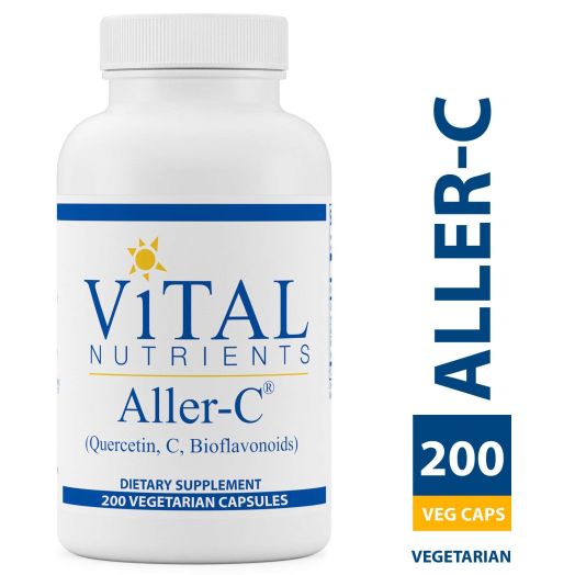 Vital Nutrients - Aller-C (Quercetin, Vitamin C, and Bioflavonoids) - Respiratory and Sinus Support - Gluten Free - 200 Capsules
