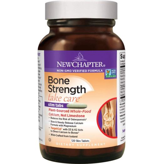 New Chapter Calcium Supplement with Vitamin K2 + D3 - Bone Strength Clinical Strength Plant Calcium with Vitamin D3 + Magnesium - 120 ct Slim Tabs