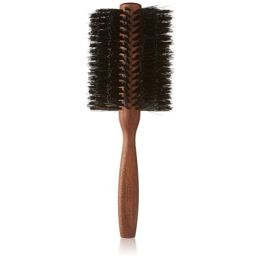 Spornette Italian 3 Inch Round Double Density Boar Bristle Brush (#955-XL) with Wooden Handle