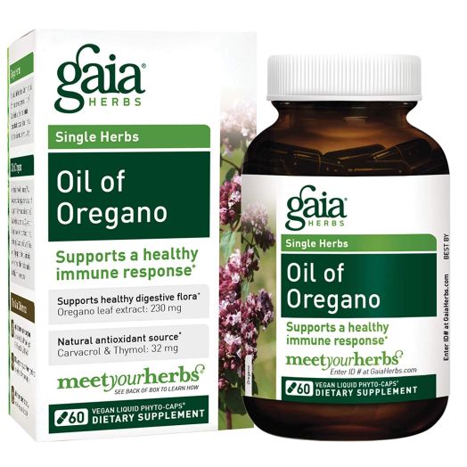 Gaia Herbs Oil of Oregano, Vegan Liquid Capsules, 60 Count - Immune and Intestinal Support for Healthy Digestive Flora