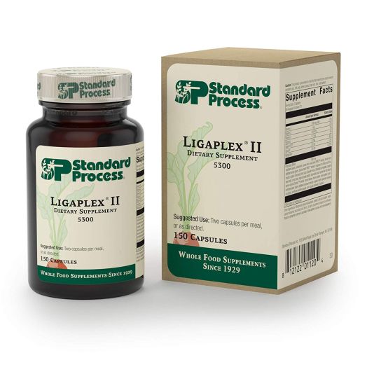 Standard Process - Ligaplex II - Joint and Connective Tissue Support Supplement, Long-Term Support for Musculoskeletal System, Provides Vitamin A, C, D, E, B12, Calcium, Manganese - 150 Capsules