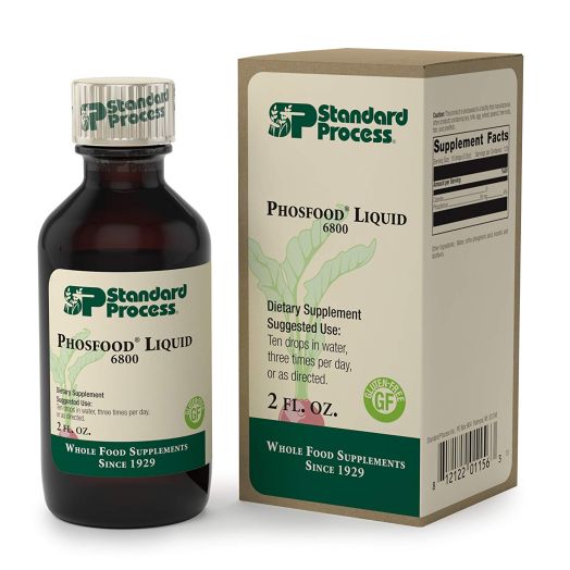Standard Process - Phosfood Liquid - Supports Healthy Blood Calcium-Phosphorous Ratio and Bone Health, 35 mg Phosphorus, Gluten Free and Vegetarian - 2 fl oz.